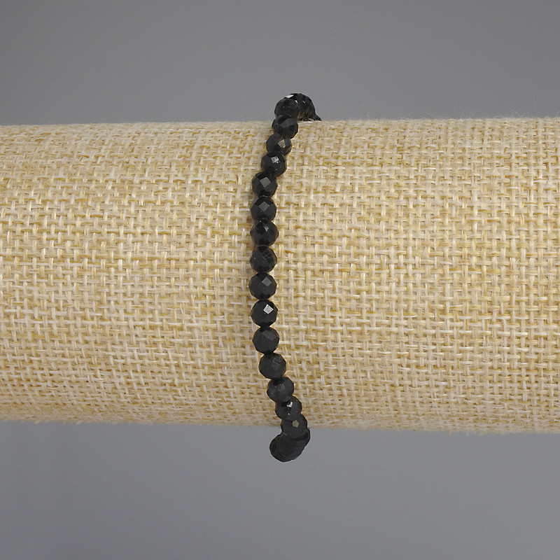 Shungite Bracelet, faceted bead, diameter 4mm +-, length 18cm +