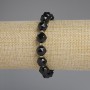 Tourmaline Bracelet, polyhedron beads, diameter 10x9mm +- with 3mm +- seed beads, length 18cm +