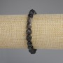 Bracelet Silver Obsidian Faceted, diameter 8x7mm+-, length 18cm+