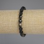 Natural Sunstone Obsidian Bracelet, polyhedron beads, diameter 8x7mm +-, length 18cm +