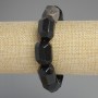 Bracelet Obsidian Silver Faceted, diameter 20x15-16mm+-, length 18cm+