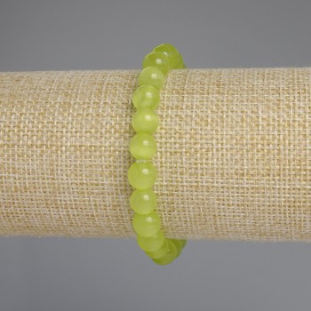 Bracelet Cat's Eye smooth beads, diameter 8mm ±, length 18cm ± stretch