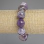 Chevron Amethyst Bracelet, Smooth Round Beads, Diameter 16mm+/-, Length 18cm+/- Stretch