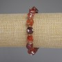 Agate Bracelet, Faceted Diamond Beads, Diameter 10x9mm+/- with 3mm+/- Seed Beads, Length 18cm+/- Stretch