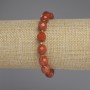 Red Jasper Faceted Bead Bracelet, Diameter 10x9mm+- Seed Beads 3mm+-, Length 18cm+- Stretch