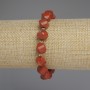 Red Jasper Bracelet, Faceted Diamond Beads, Diameter 10x9mm+/- with 3mm+/- Seed Beads, Length 18cm+/- Stretch