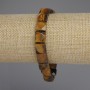 Tiger's Eye Bracelet, Faceted Square, Diameter 10mm+/-, Length 18cm+/- Stretch