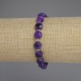 Sugilite Bracelet, Faceted Coin, Diameter 8mm+ with 3mm+/- Seed Beads, Length 18cm+/- Stretch