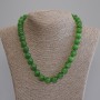 Green Cat's Eye Smooth Bead Necklace, diameter 12mm+-, length 50cm+- with clasp