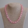 Pink Cat's Eye Smooth Bead Necklace, diameter 12mm+-, length 50cm+- with clasp