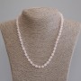 Rose Quartz Faceted Cube Necklace, diameter 5mm+-, length 50cm+- with clasp