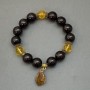 Garnet Bracelet, Round Beads 12mm+/- with Citrine Round Beads 10mm+/-, Length 18cm+/- Stretch