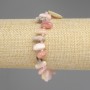 Pink Opal Bracelet, butterfly-shaped tumbled stones, diameter 9-14x4-6mm+-, seed beads 3mm+-, length 18cm+- stretch