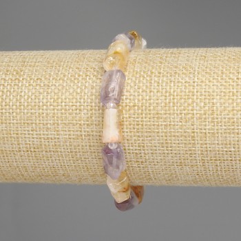 Ametrine Bracelet, chip-cut stones, diameter 10x6mm+-, seed beads 3mm+-, length 18cm+- stretch