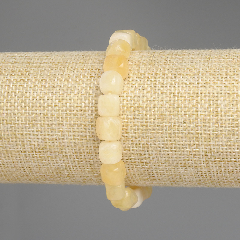 Citrine Cube Bracelet, diameter 7.5mm+-, length 18cm+- stretch