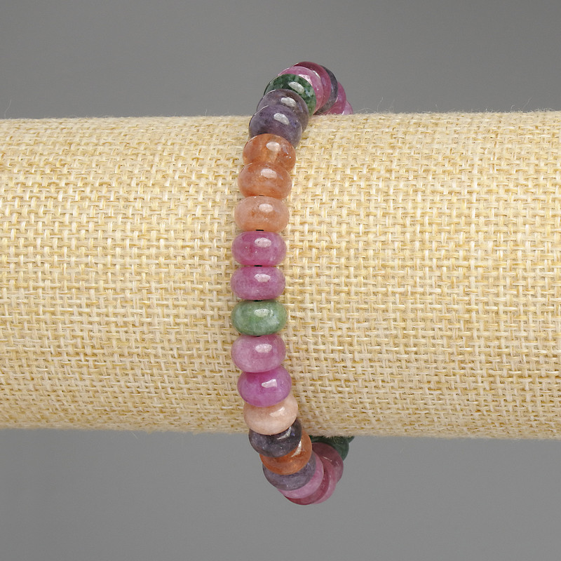 Tourmaline Rondelle Bracelet, diameter 8.5x5mm+-, length 18cm+- stretch