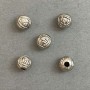 Findings Bead Insert, diameter 6mm, pack of 22pcs+-, hole diameter 2mm+-, metal colour "silver"