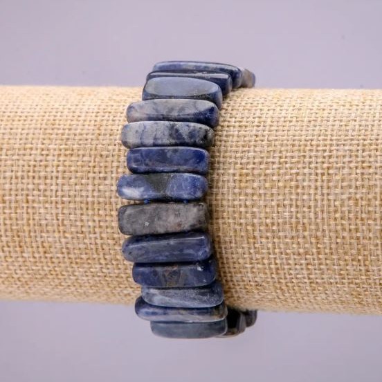 Sodalite Stick Bracelet, diameter 6x20(+-)mm, length 18cm+- stretch