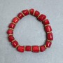 Coral Chip Bracelet, 8-9x7-11mm+/- with Metal Insets, Length 18mm+/- Stretch