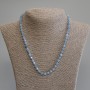 Faceted Cube Aquamarine Necklace, Diameter 5x5mm+/-, Length 50cm+/- with Clasp