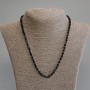 Black Tourmaline Faceted Cube Necklace, Diameter 5x5mm+/-, Length 50cm+/- with Clasp
