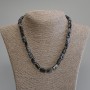 Snowflake Obsidian Chip Necklace, Diameter 11x6-7mm+/- with 3mm+/- Seed Beads, Length 45cm+/- with Clasp