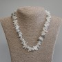 Adularia Necklace, chip stones, diameter 12-16x2-6mm+-, length 45cm +5cm extension chain