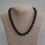 Agate Necklace, faceted round beads, diameter 11.5mm+-, length 50cm+- with clasp