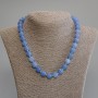 Aquamarine Necklace, smooth bead, diameter 10mm+/-, length 45cm+
