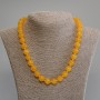 Orange Cat's Eye Necklace, smooth bead, diameter 12mm+/-, length 50cm +5cm extension chain