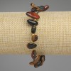 Tiger's Eye, Bull's Eye and Hawk's Eye Bracelet, butterfly-cut tumbled stones, diameter 10-15x5-7mm+-, length 18cm+- stretch