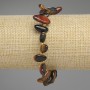 Tiger's Eye, Bull's Eye and Hawk's Eye Bracelet, butterfly-cut tumbled stones, diameter 10-15x5-7mm+-, length 18cm+- stretch