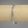 Hematite Bracelet Silver Colour, faceted square rondelle 4x2mm+/-, length 18cm+/- stretch