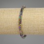 Hematite Bracelet, Rainbow Colour, Faceted Square Rondelle 4x2mm+/-, length 18cm+/- stretch