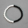 Synthetic Agate Bracelet, Bead 6mm+/-6.5mm+/-, length 18cm (stretch)
