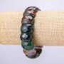 Faceted Jasper Bead Bracelet, Multicolour, 20x12mm Links, 18cm (±) (stretch)