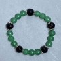 Jade and Czech Crystal Bead Bracelet, Diameter 8mm+- Faceted Bead 10mm+-, Length 18cm Stretch