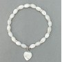 Mother-of-Pearl Grain Bracelet, Diameter 9x6mm+-, Length 18cm Stretch