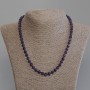 Amethyst Necklace, smooth round beads, diameter 6mm+/-, length 50mm+/- with clasp
