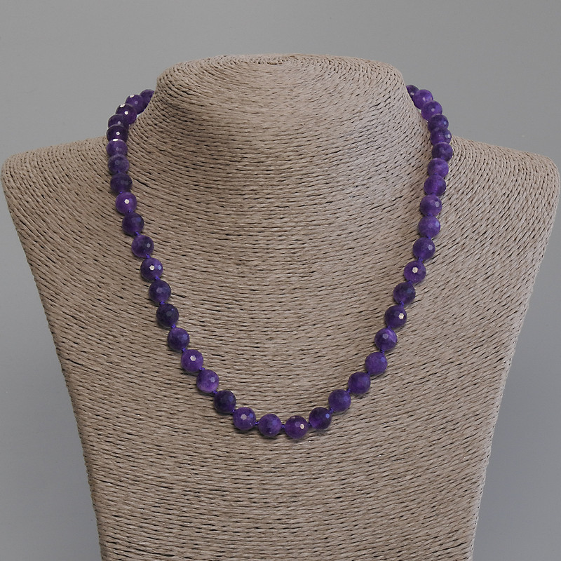 Sugilite Faceted Bead Necklace, Diameter 8mm+-, Length 45mm+- with Clasp