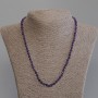 Amethyst Necklace, faceted round beads, diameter 4mm+/-, length 50mm+/- with clasp