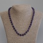 Amethyst Necklace, smooth round beads, diameter 8mm+/-, length 50mm+/- with clasp