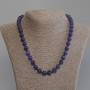Purple Cat's Eye Necklace, smooth round beads, diameter 9mm+/-, length 50mm+/- with clasp