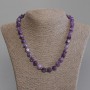 Sugilite Polyhedron Necklace, Diameter 10x9mm+- with 3mm+- Seed Beads, Length 45mm+- with Clasp