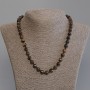 Tiger's Eye Necklace, Faceted Ball Beads, Diameter 8mm+/-, Length 50mm+/- with Clasp