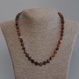 Agate Necklace, Smooth Round Bead, Diameter 8mm+-, Length 50mm+- with Clasp