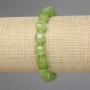 Chrysolite Olivine Bracelet, Faceted Cube, Diameter 8.5x8.5mm+- Beads 3mm+-, Length 18cm+- Stretch