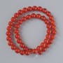 Carnelian Beads, natural stone smooth round, diameter 8mm+-, length 38cm+- on fishing line