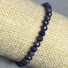 Sapphire Bracelet, faceted round beads, diameter 4.5mm+-, length 18cm+- stretch