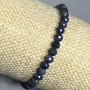 Sapphire Bracelet, faceted round beads, diameter 4.5mm+-, length 18cm+- stretch